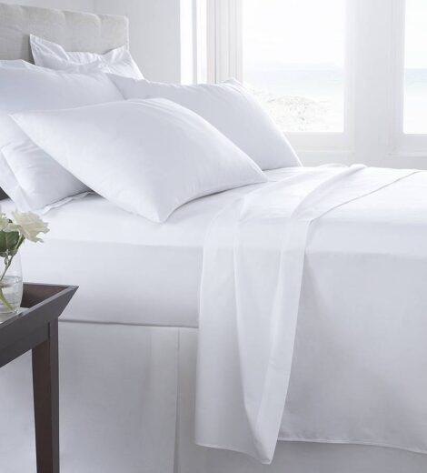 COTTON WHITE BED SHEET FOR HOTELS