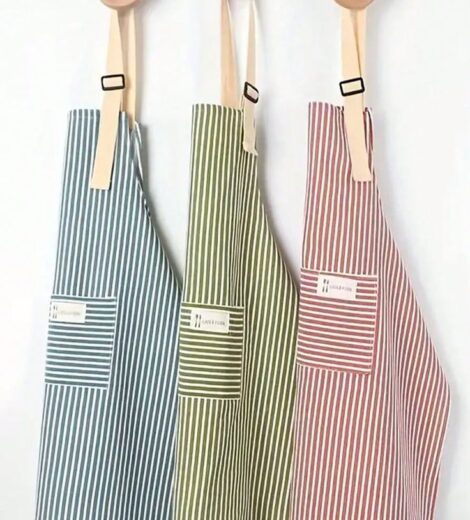 Linen Apron – Colorful Striped Pattern
