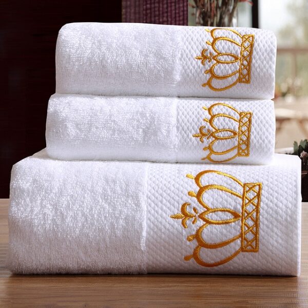Cotton White Hotel Towel with Embroidery Logo
