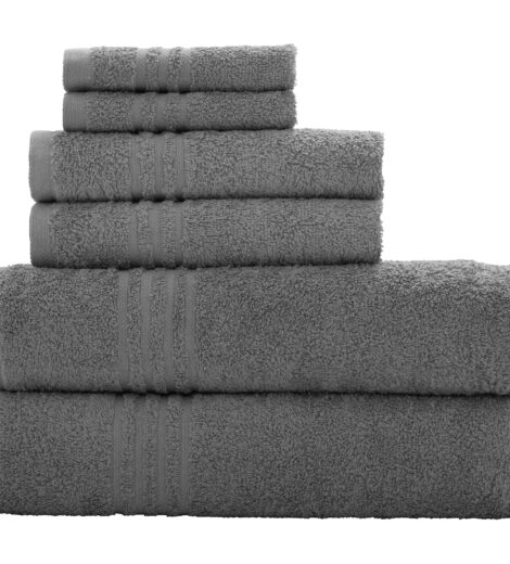 Cotton Grey Bath Towel 450–600 GSM – Soft & Absorbent Large Towels for Adults, Bathroom, Beach, Hotel & Spa Use (Set of Towels)