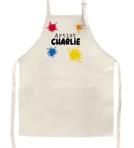 Personalised Kids Artist Apron – Paint Splash Design