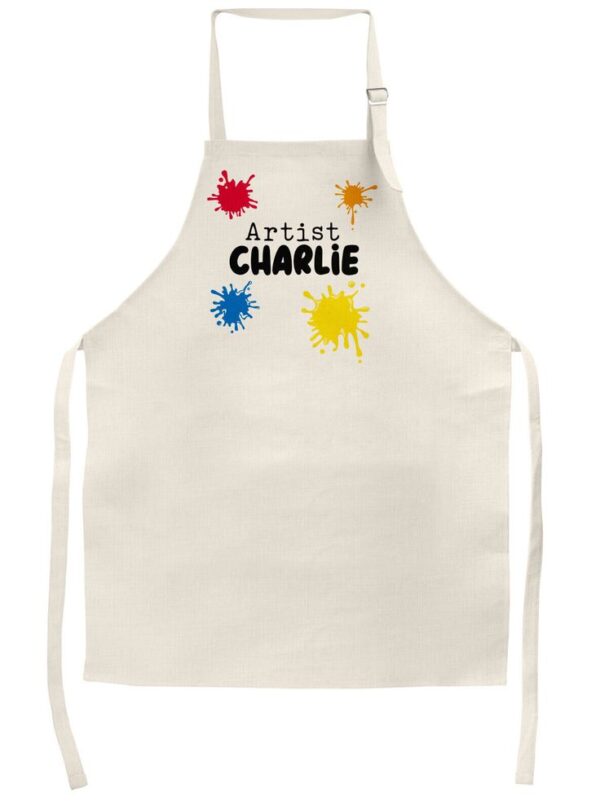 Personalised Kids Artist Apron – Paint Splash Design