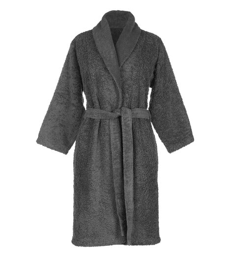 Grey Combed Cotton Bathrobe – Soft, Absorbent & Luxurious Robe for Hotels, Spas & Home Use
