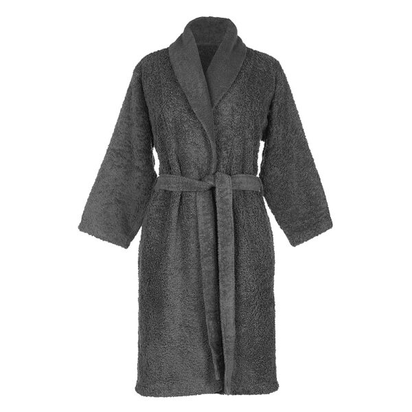 Grey Combed Cotton Bathrobe – Soft, Absorbent & Luxurious Robe for Hotels, Spas & Home Use
