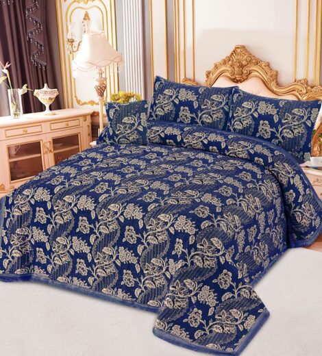 JACQUARD LUXURY  BLUE BEDSHEET SET