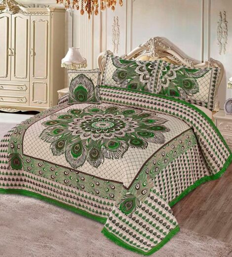 JACQUARD LUXURY GREEN BEDSHEET SET