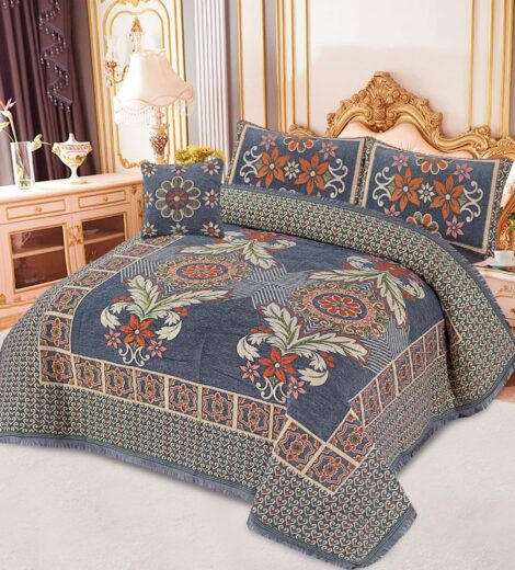 JACQUARD LUXURY LIGHT BLUE BEDSHEET SET