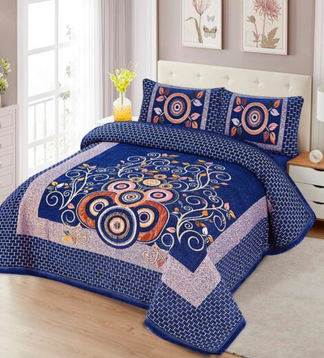 JACQUARD LUXURY ROYAL BLUE BEDSHEET SET